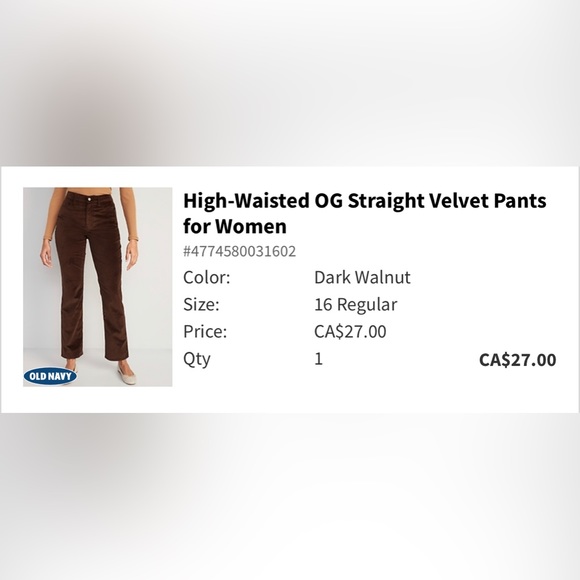 Old Navy Velvet Pants - Picture 3 of 3